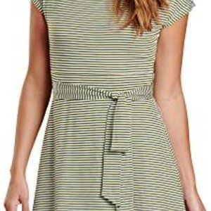 NWT Toad & Co Cue Wrap Dress Green Stripe XL